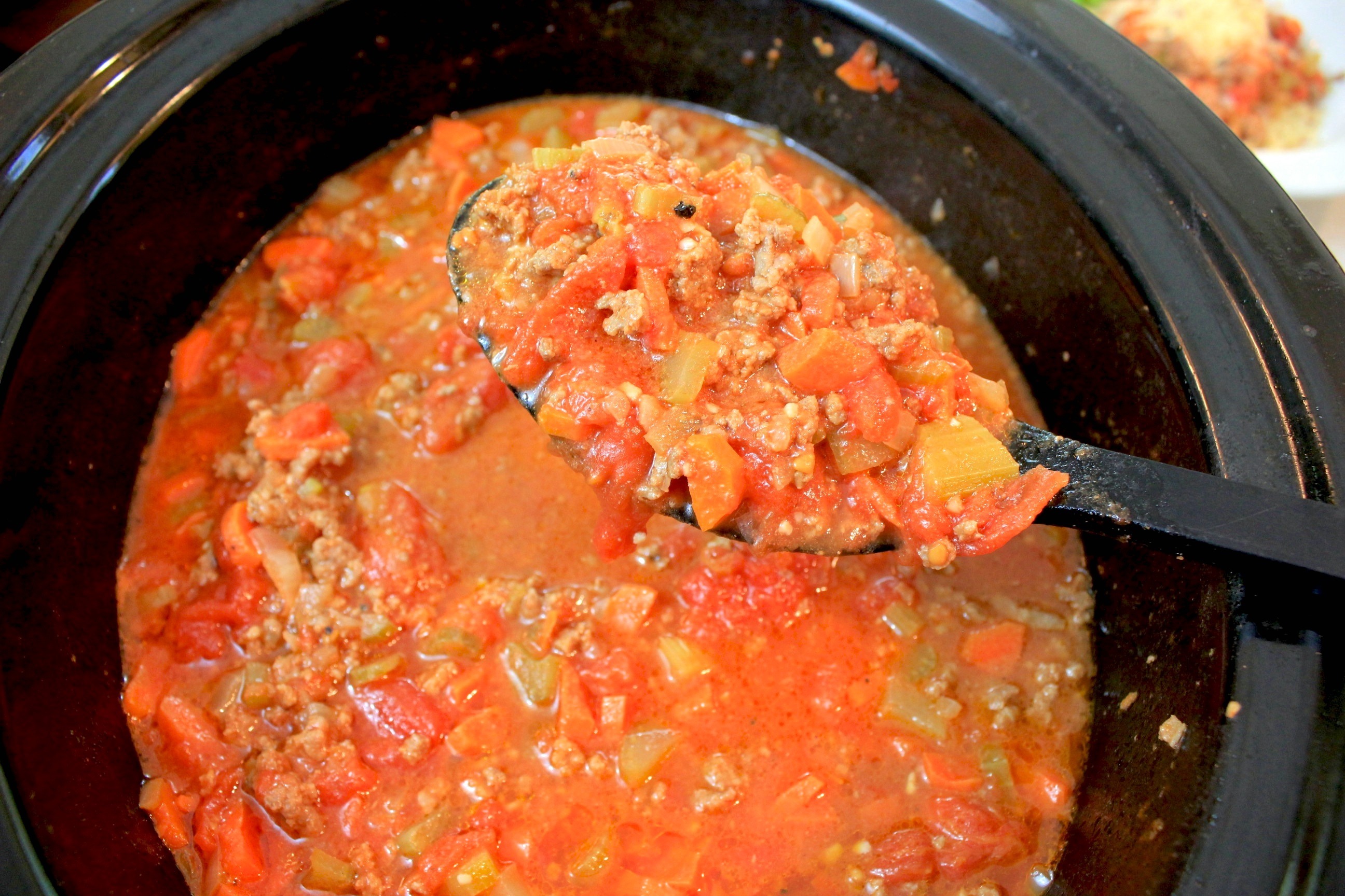 Slow cooker pasta meat sauce recipe