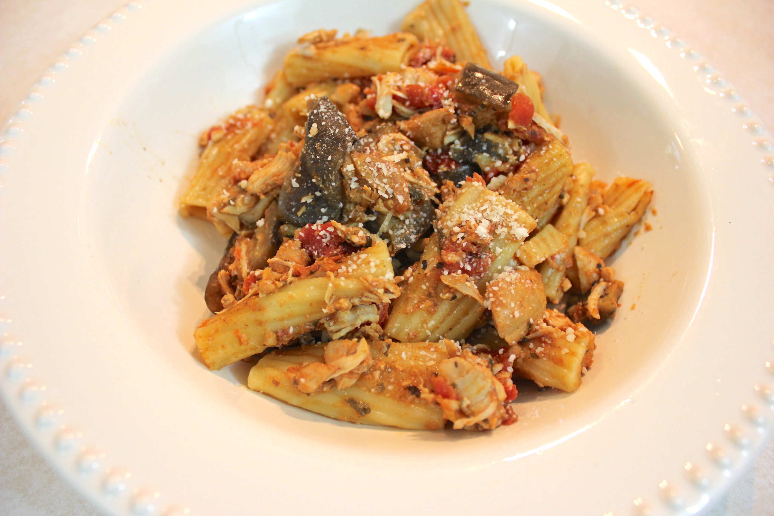 Crockpot Chicken and Eggplant Pasta Recipe