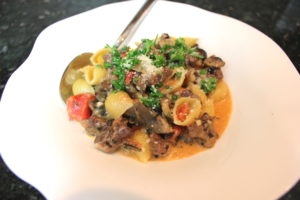 One pot beef and mushroom pasta recipe