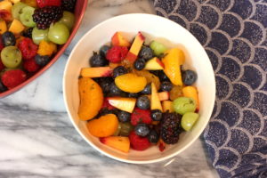 Fruit salad recipe with mint simple syrup