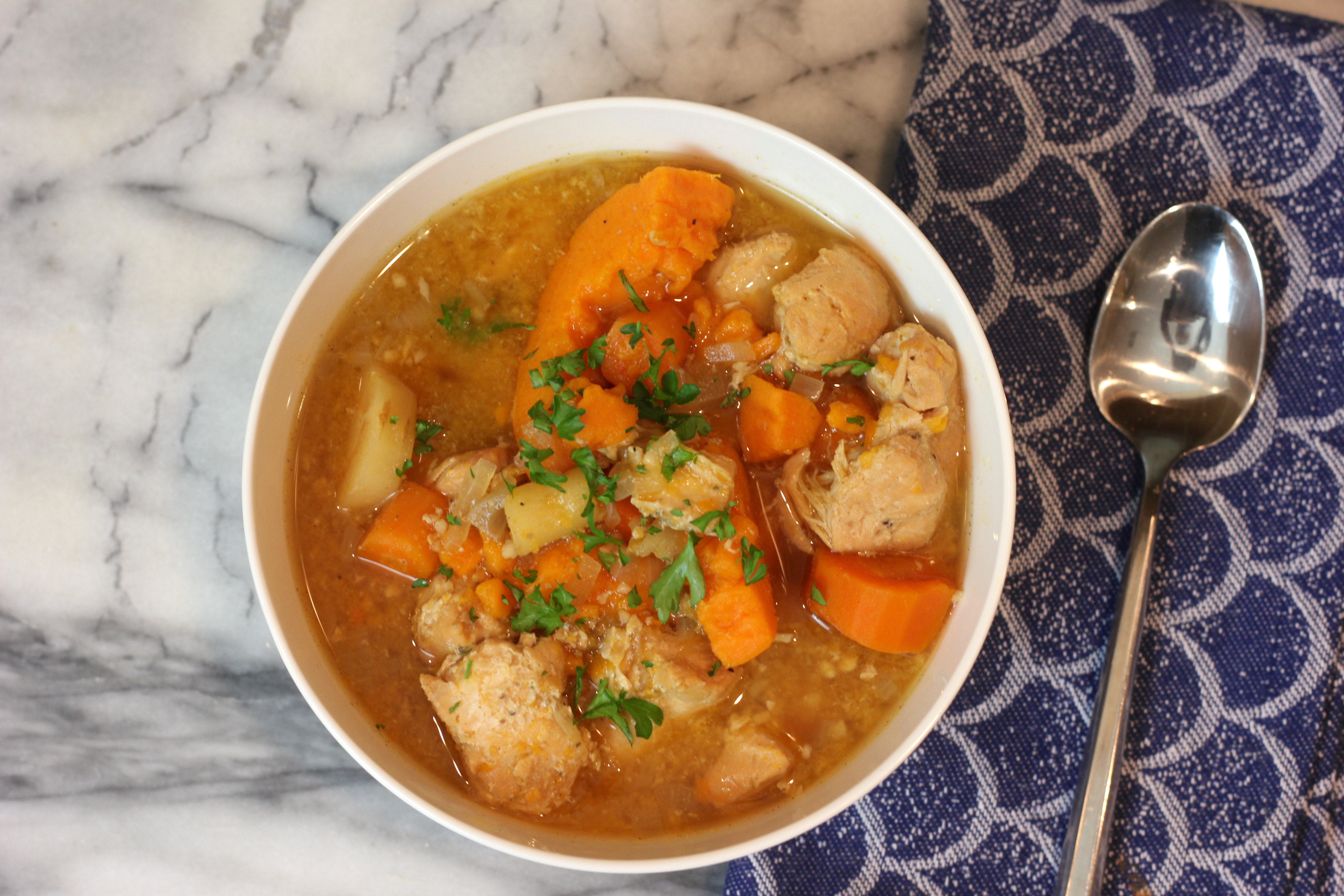 Slow cooker chicken and sweet potato stew